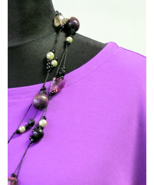 Bluzeczka Diana z pięknymi falbaniastymi rękawami - fioletowa